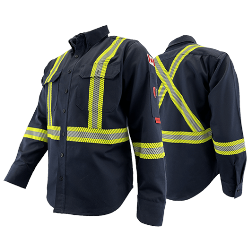 Atlas Guardian® Navy Stripped FR/AR Work Shirts 404STNB Atlas Guardian® Navy Stripped FR/AR Work Shirts 404STNB